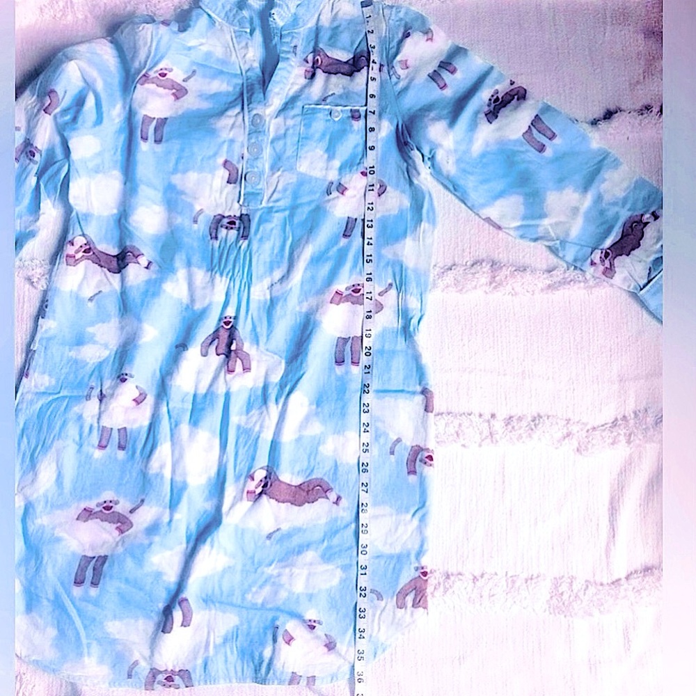 Nick & Nora sock monkey’s in the clouds sleeping gown size L - Picture 7 of 7